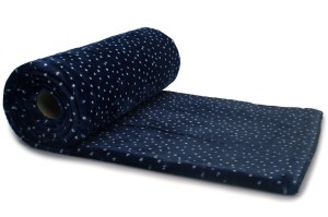 Minky Plush Drukowany Kropki na granatowym
