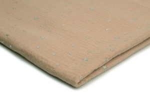  Mousseline de coton avec des étoiles d'argent, Café au lait