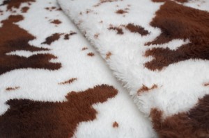 Minky Plush Drukowany Krówka Brązowy