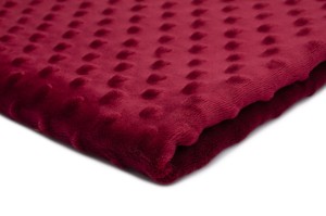 Dzianina Minky kropki Bordo