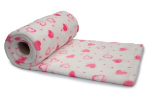 Minky Plush Drukowany Serduszka Róż