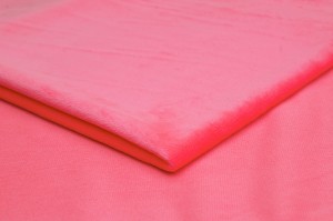 Dzianina Minky Gładki Neonowy Róż