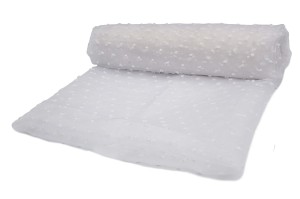 Organza haftowane kropki Biały