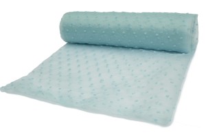 Organza haftowane kropki Błękit