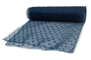 Organza haftowane kropki Granat
