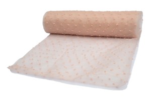 Organza haftowane kropki Pudrowy róż