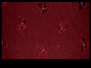 Spandex Kwiatki Bordo