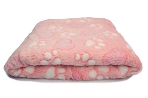 Minky Plush Drukowany Łapki, róż