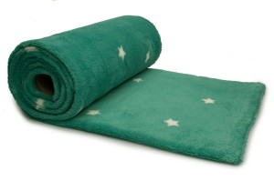 Minky Plush Drukowany Gwiazdki na zielonym tle