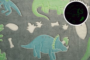 Minky Plush świecący w ciemności, Dinozaur Wild