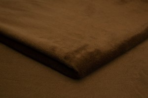 Dzianina Minky Gładki Ciemny Toffi