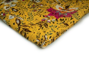 Silky Krepa drukowane wzór nr 4 Żółty