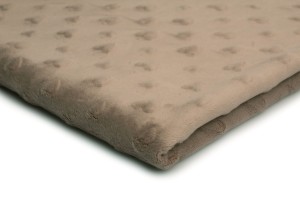 Dzianina Minky serca Caffe Latte